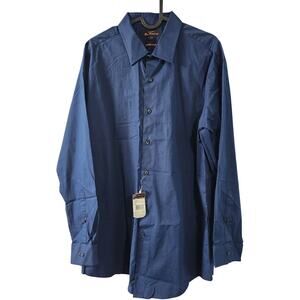 Ben Sherman Men's Navy Stretch Shirt Sz 17 32/33 NWT Button Down